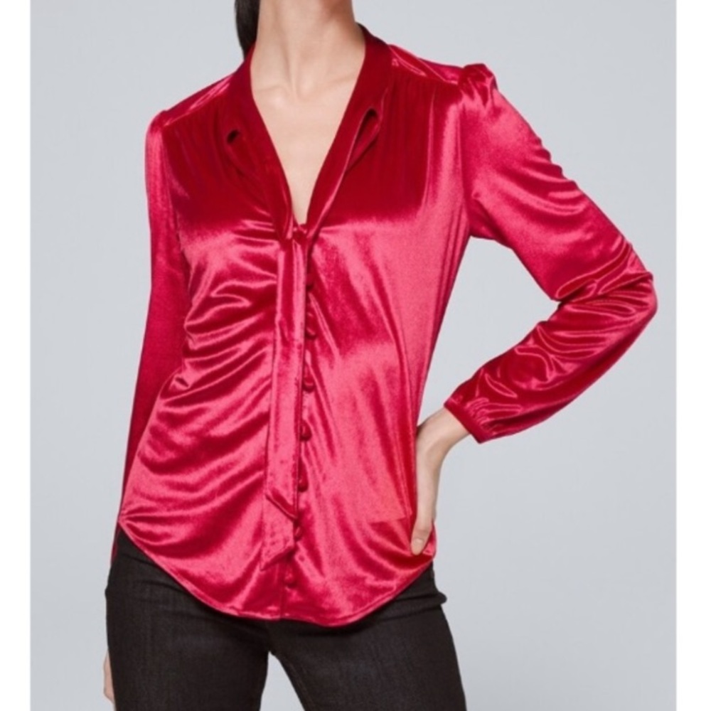 WHBM Maroon Velvet top Size L
